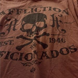 Affliction Men's Skull Graphic Tee - Brown
